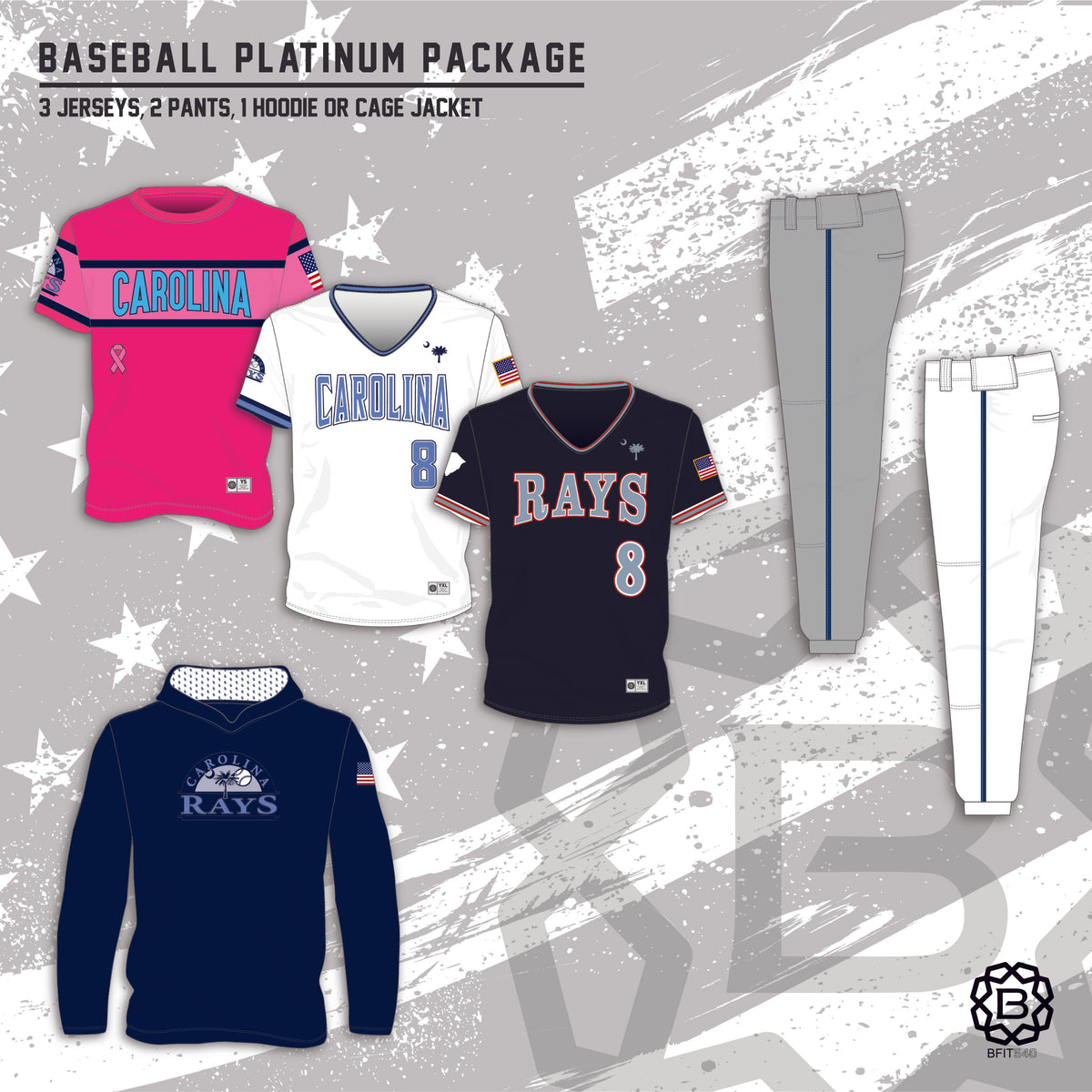 Baseball and Softball Jerseys Uniforms Shirts PNG bundle